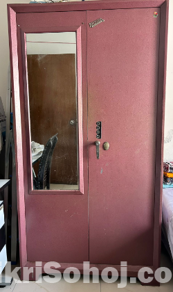 74x39x24 inch Double Layer Steel Almirah (Maroon Color)